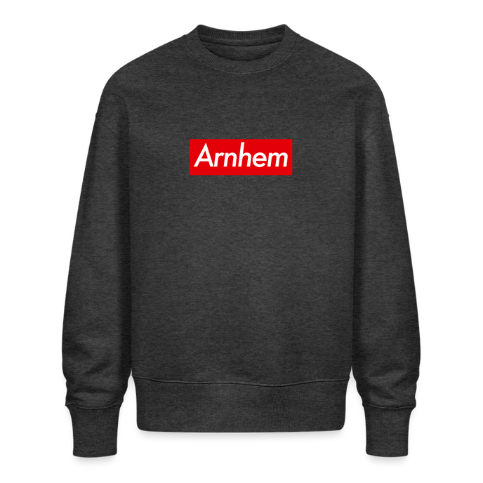 Arnhem trui . Uniseks oversize bio-sweater . - donkergrijs gemêleerd