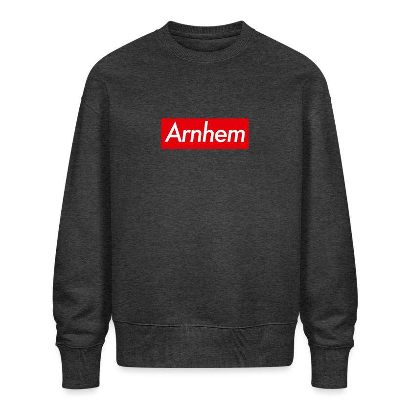 Arnhem trui . Uniseks oversize bio-sweater . - donkergrijs gemêleerd