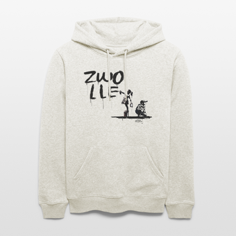 Boefjes Zwolle. Uniseks bio-hoodie. - beige gemêleerd