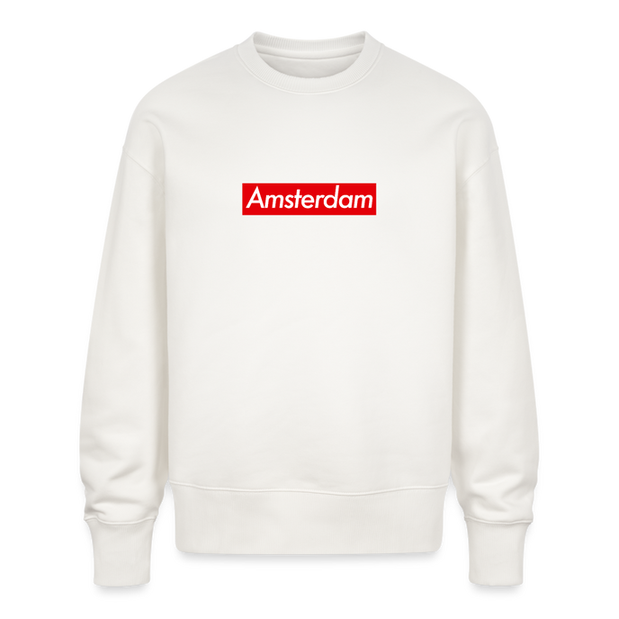 Amsterdam trui . Uniseks oversize bio-sweater . - OFF WHITE