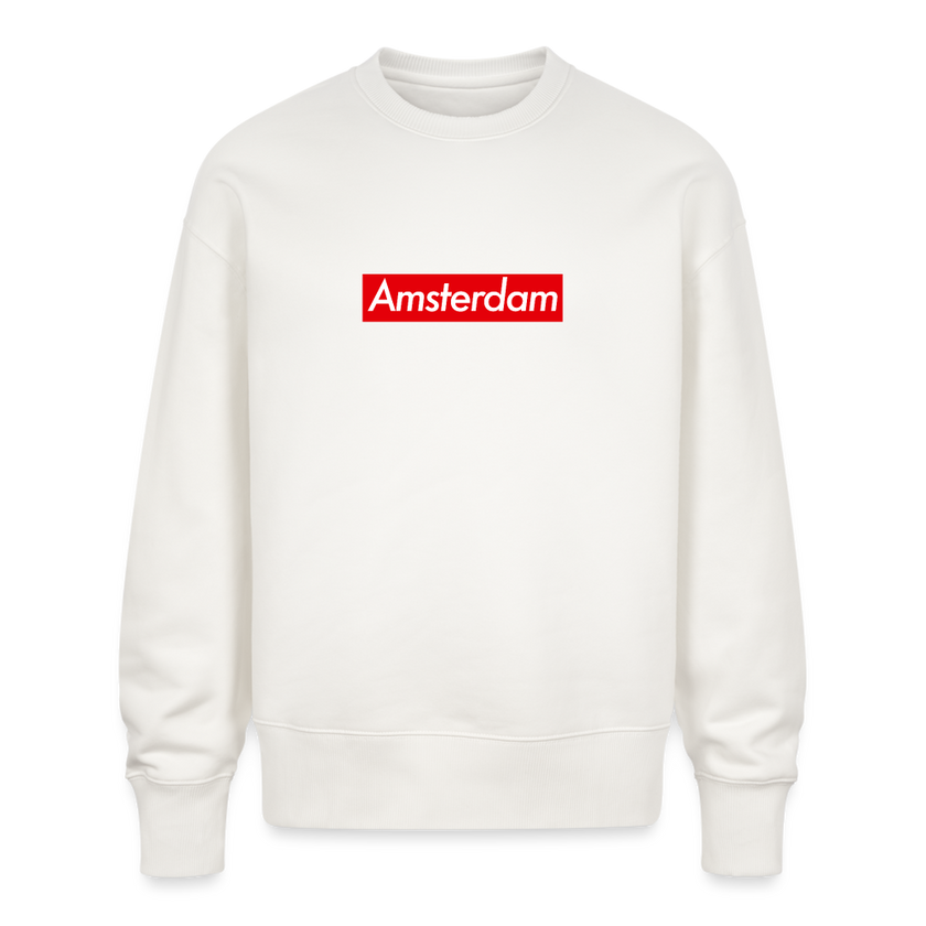 Amsterdam trui . Uniseks oversize bio-sweater . - OFF WHITE