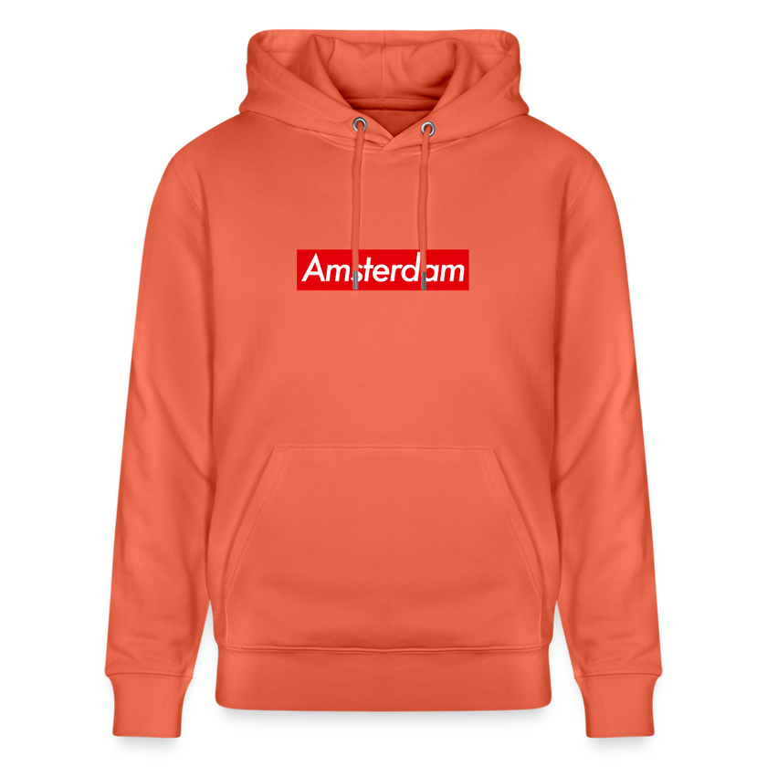 Amsterdam hoodie. Uniseks bio-hoodie. - lichtrood