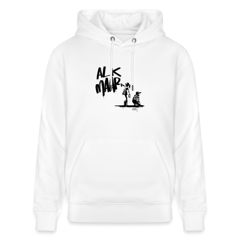 Boefjes Alkmaar. Uniseks bio-hoodie. - wit