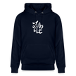 Witte letters Zwolle hoodie. Uniseks bio-hoodie. - marine