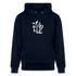 Witte letters Zwolle hoodie. Uniseks bio-hoodie. - marine