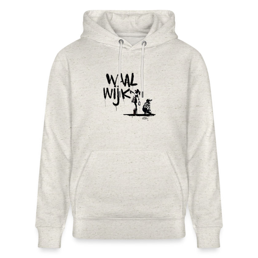 Boefjes Waalwijk.Uniseks bio-hoodie. - beige gemêleerd