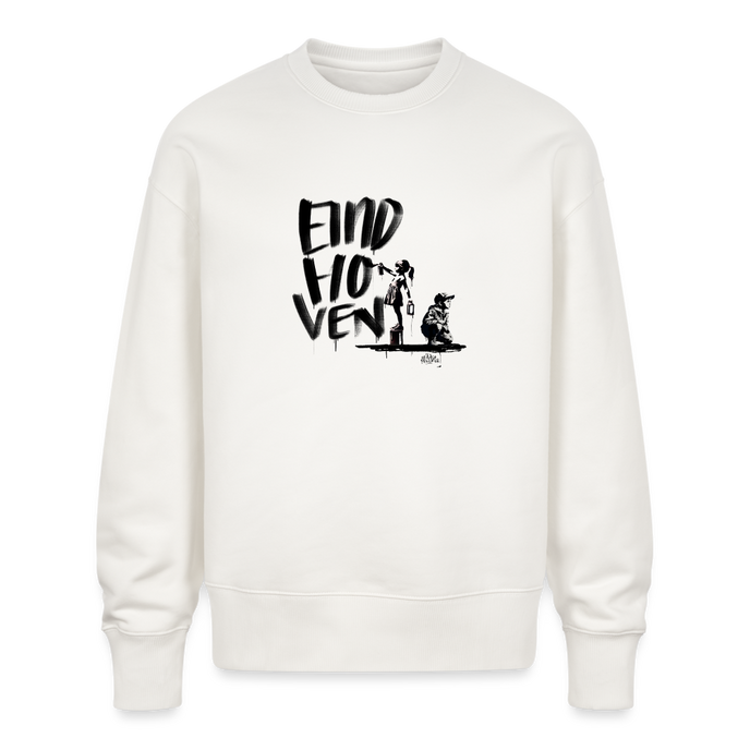 Boefjes Eindhoven. Uniseks oversize bio-sweater. - OFF WHITE