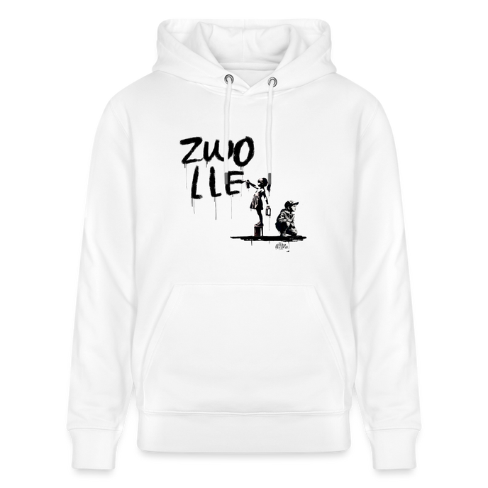 Boefjes Zwolle. Uniseks bio-hoodie. - wit