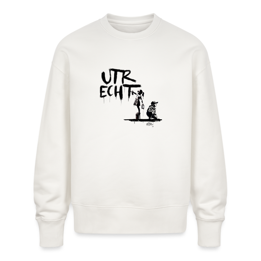 Boefjes Utrecht. Uniseks oversize bio-sweater. - OFF WHITE