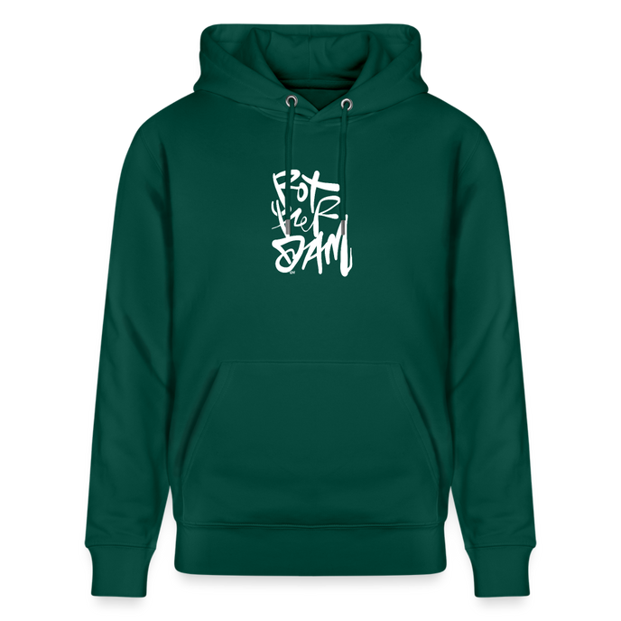 Witte letters Rotterdam trui. Uniseks bio-hoodie. - forest