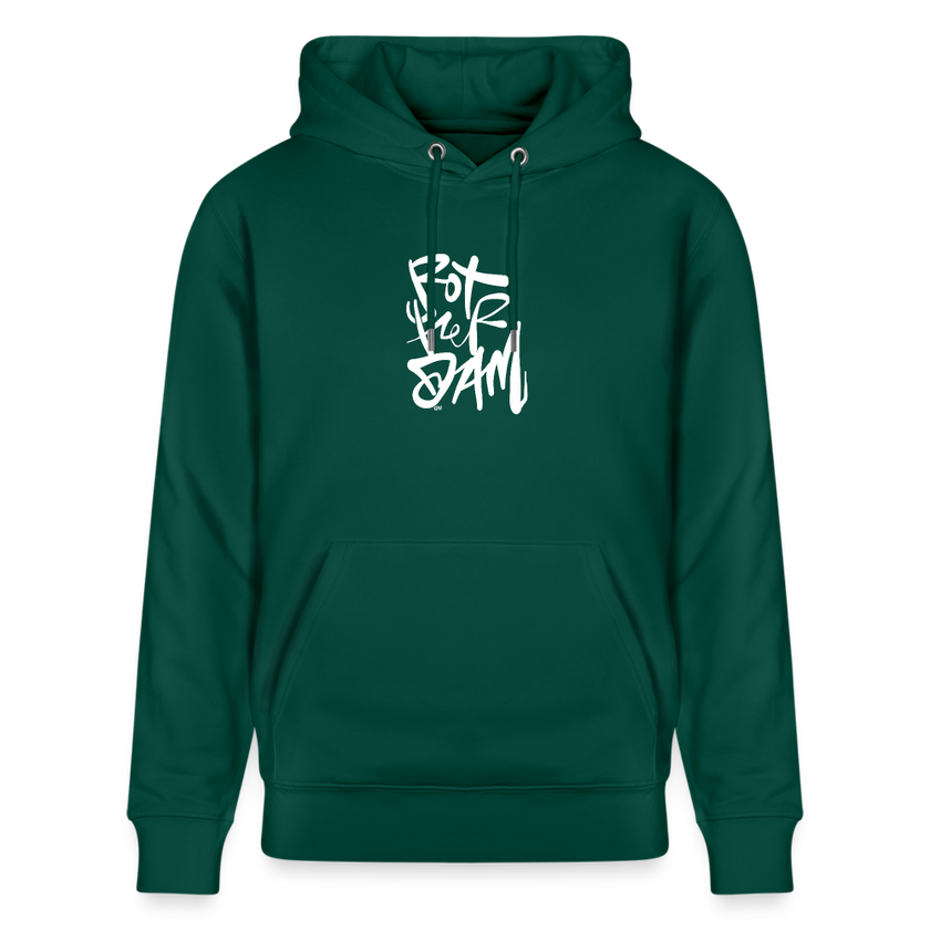 Witte letters Rotterdam trui. Uniseks bio-hoodie. - forest