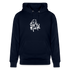 Witte letters Alkmaar trui. Uniseks bio-hoodie. - marine