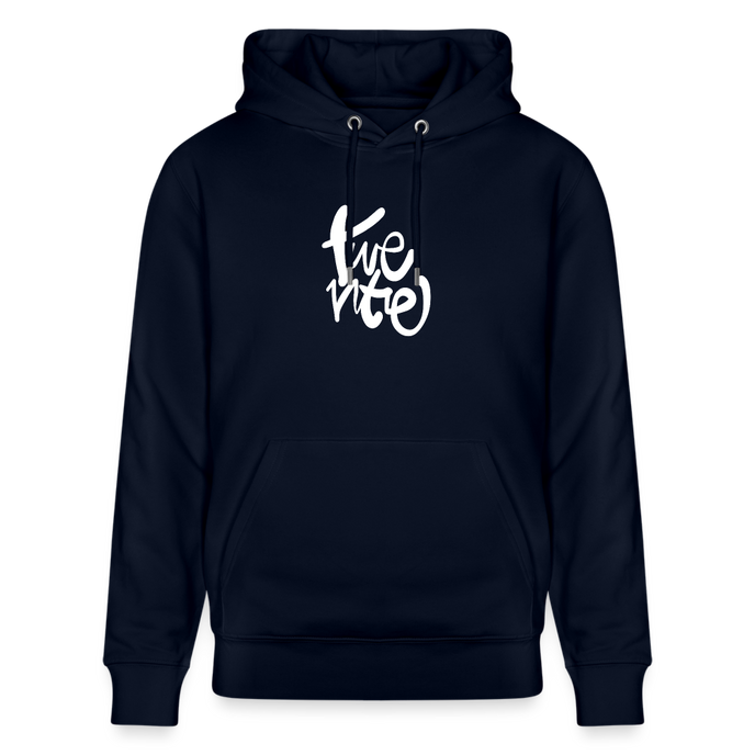 Witte letters Twente trui. Uniseks bio-hoodie. - marine