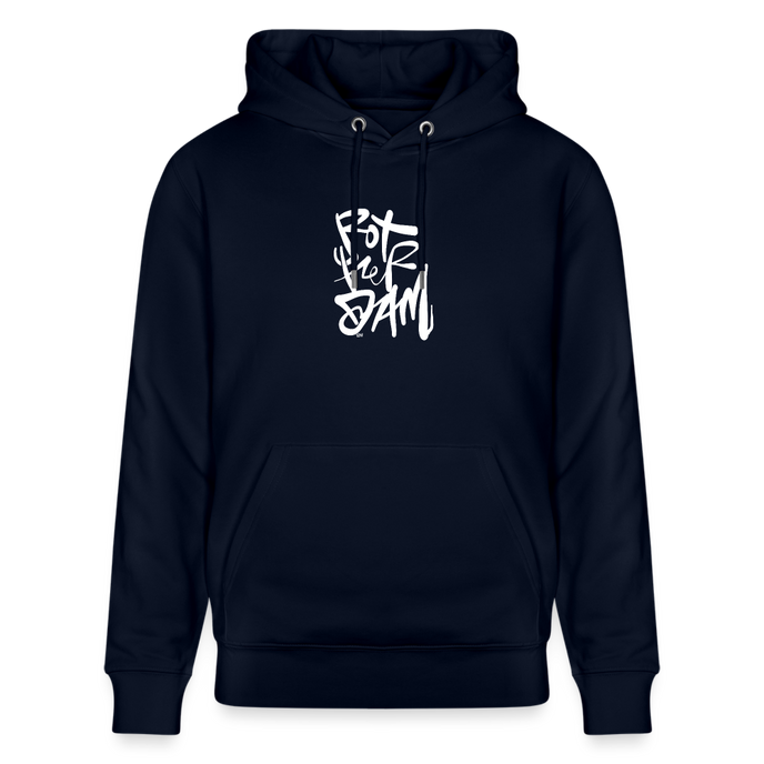 Witte letters Rotterdam trui. Uniseks bio-hoodie. - marine