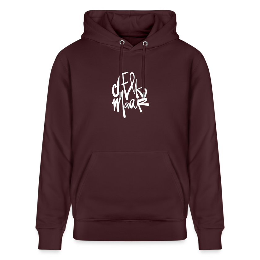 Witte letters Alkmaar trui. Uniseks bio-hoodie. - maroon