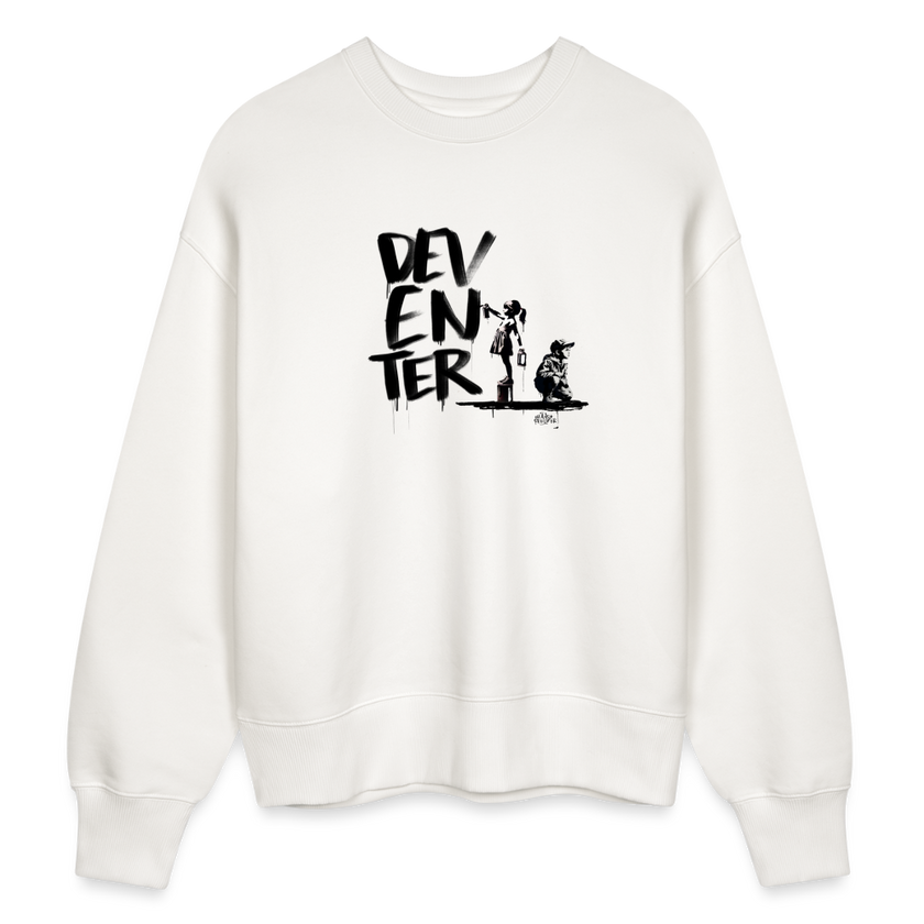 Boefjes Deventer. Uniseks oversize bio-sweater. - OFF WHITE