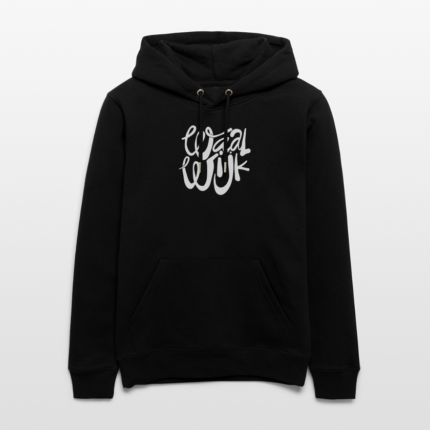 Witte letters Waalwijk hoodies. Uniseks bio-hoodie. - zwart