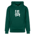 Witte letters Amsterdam trui. Uniseks bio-hoodie. - forest