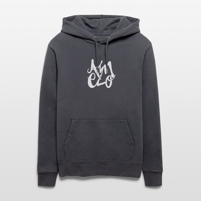 Witte letters Almelo trui. Uniseks bio-hoodie. - indigo