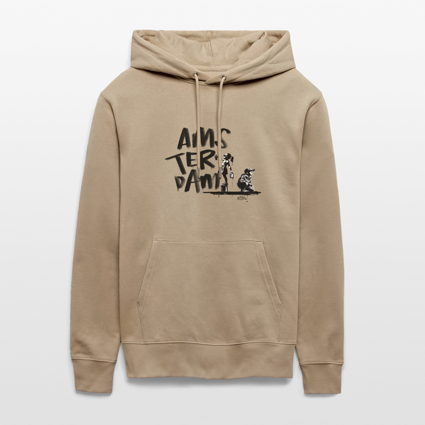 Boefjes Amsterdam. Uniseks bio-hoodie. - beige