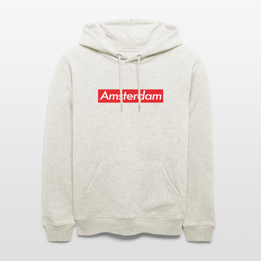 Amsterdam hoodie. Uniseks bio-hoodie. - beige gemêleerd