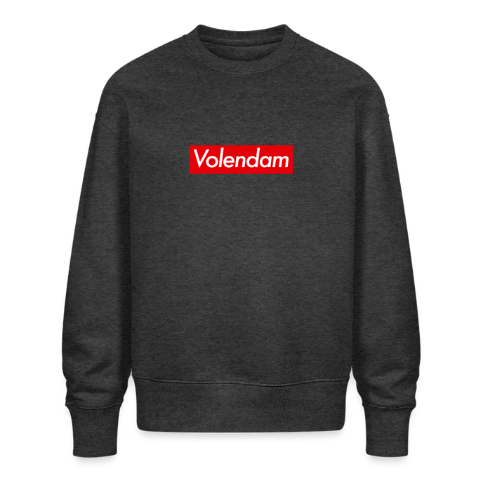 Volendam trui. Uniseks oversize bio-sweater. - donkergrijs gemêleerd