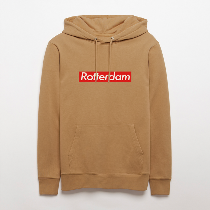 Rotterdam hoodie. Uniseks bio-hoodie. - Latte