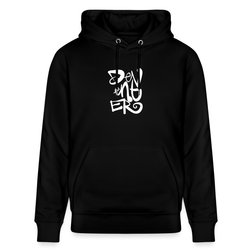 Witte letters Deventer trui. Uniseks bio-hoodie. - zwart