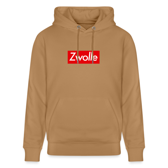 Zwolle hoodie. Uniseks bio-hoodie. - Latte