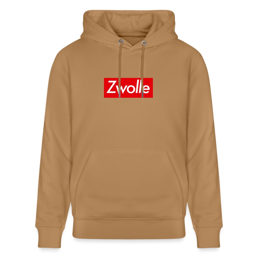 Zwolle hoodie. Uniseks bio-hoodie. - Latte