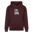 Witte letters Rotterdam trui. Uniseks bio-hoodie. - maroon