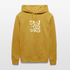 Witte letters Deventer trui. Uniseks bio-hoodie. - oker