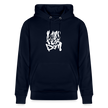 Witte letters Amsterdam trui. Uniseks bio-hoodie. - marine