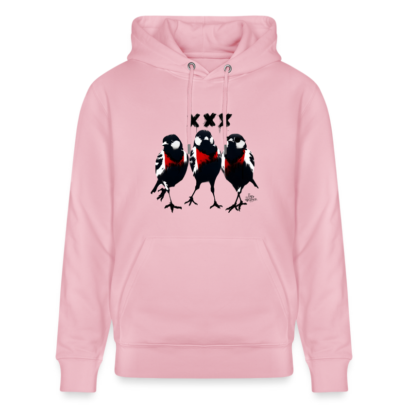 Three cool little birds. Amsterdam shirt. Uniseks bio-hoodie - lichtroze