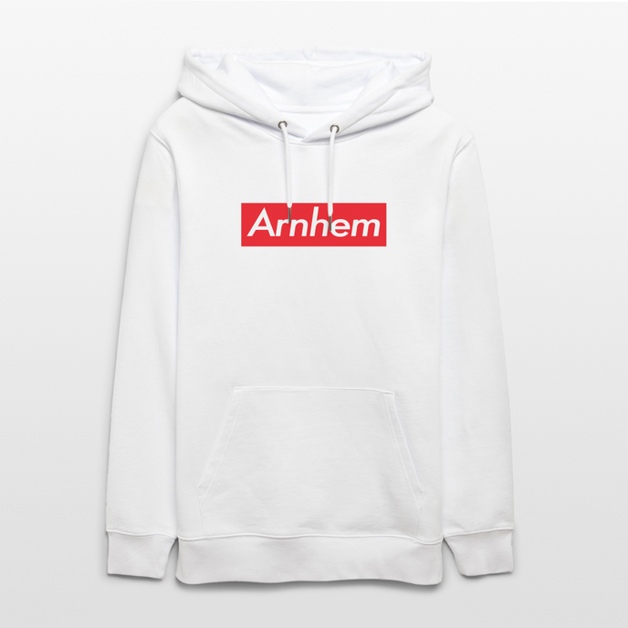 Arnhem hoodie. Uniseks bio-hoodie. - wit