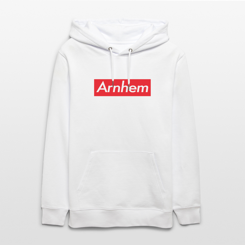 Arnhem hoodie. Uniseks bio-hoodie. - wit