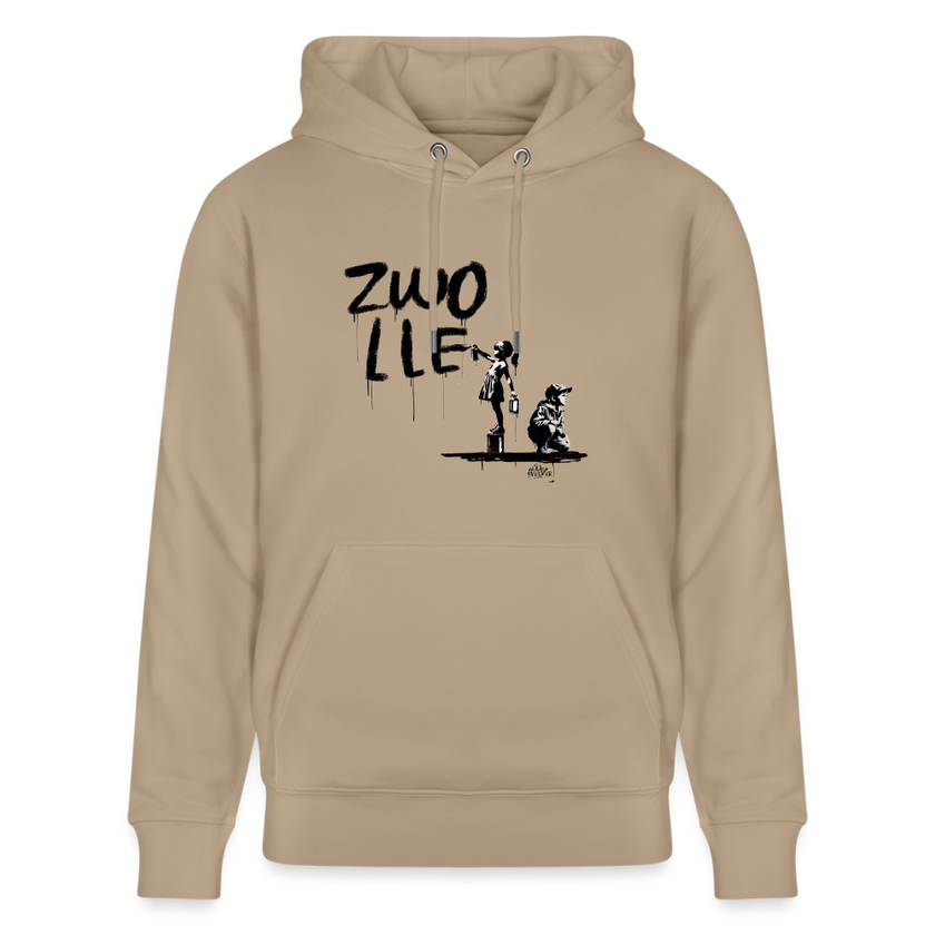 Boefjes Zwolle. Uniseks bio-hoodie. - beige