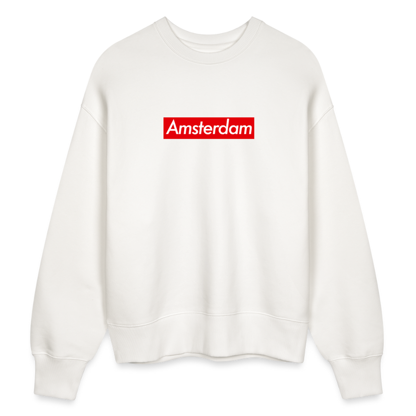 Amsterdam trui . Uniseks oversize bio-sweater . - OFF WHITE