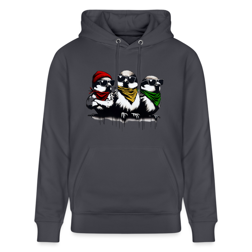 Three bad #ass little birds, bob Marley Amsterdam Uniseks bio-hoodie - indigo