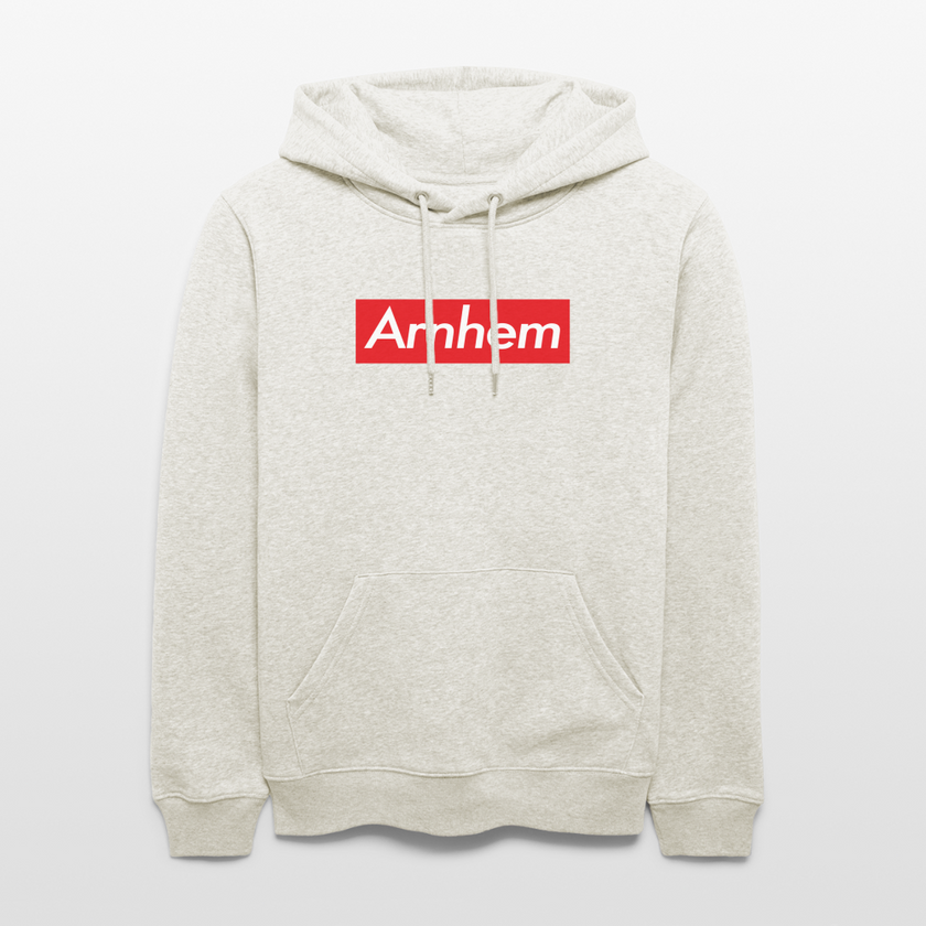 Arnhem hoodie. Uniseks bio-hoodie. - beige gemêleerd