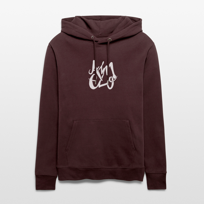 Witte letters Almelo trui. Uniseks bio-hoodie. - maroon