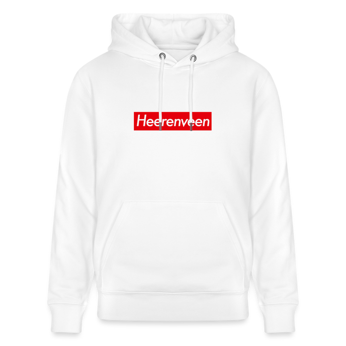 Heerenveen hoodie. Uniseks bio-hoodie. - wit