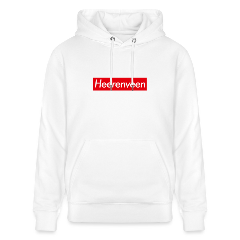 Heerenveen hoodie. Uniseks bio-hoodie. - wit