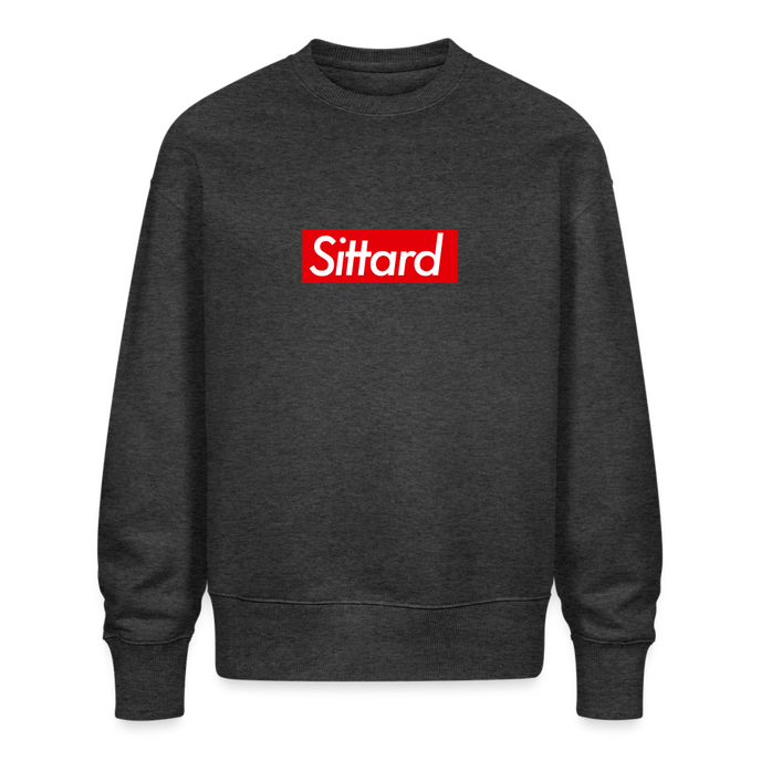 Sittard trui. Uniseks oversize bio-sweater. - donkergrijs gemêleerd