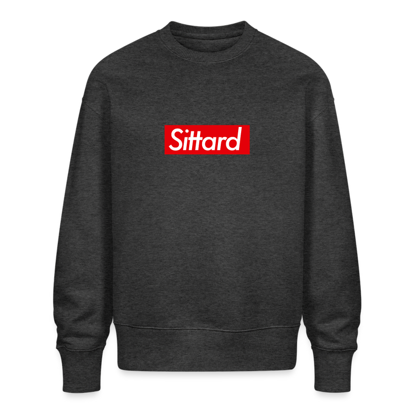 Sittard trui. Uniseks oversize bio-sweater. - donkergrijs gemêleerd