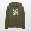 Witte letters Amsterdam trui. Uniseks bio-hoodie. - kakigroen