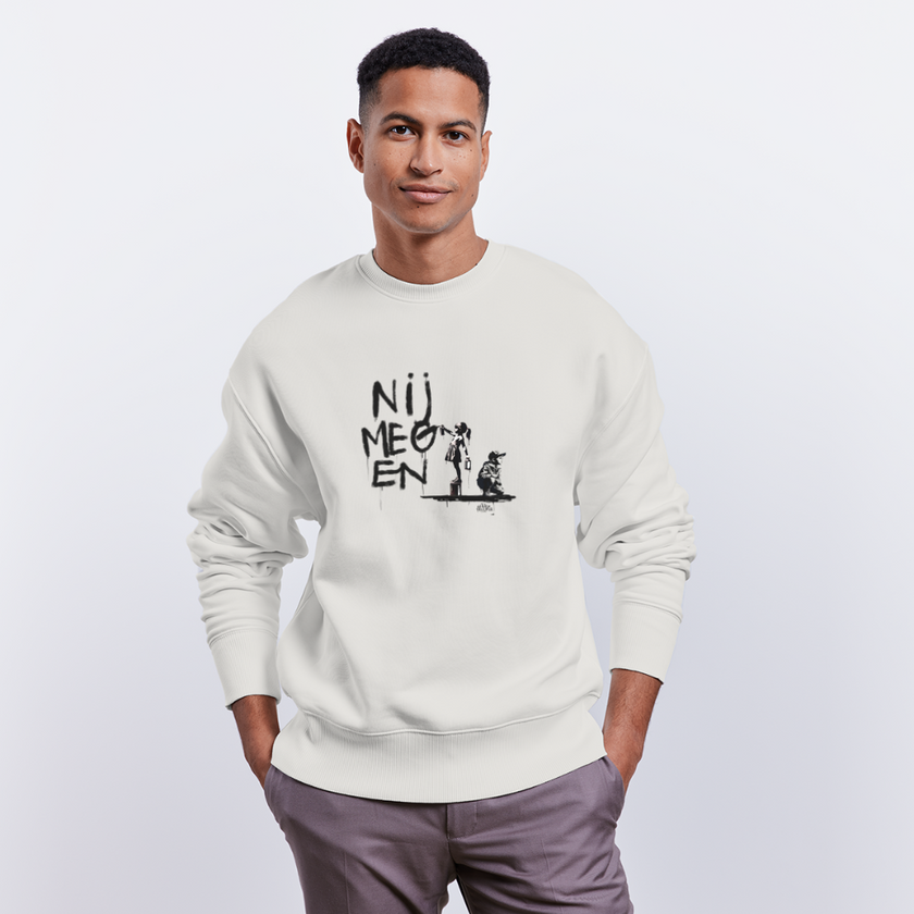 Boefjes Nijmegen. Uniseks oversize bio-sweater. - OFF WHITE