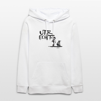 Boefjes Utrecht. Uniseks bio-hoodie. - wit