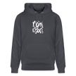 Witte letters Nijmegan trui. Uniseks bio-hoodie. - indigo