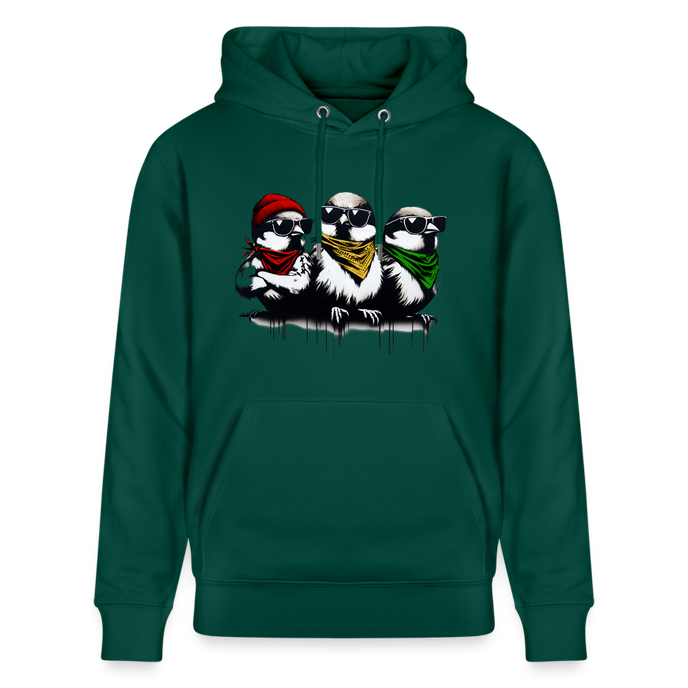 Three bad #ass little birds, bob Marley Amsterdam Uniseks bio-hoodie - forest